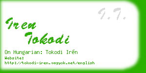 iren tokodi business card